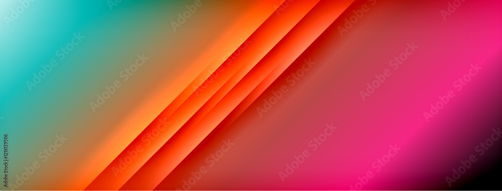 Poster Dynamic shadow lines with gradient colors geometric background