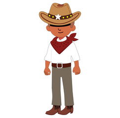 Cartoon Fashioned Cowboy Vector Illustration