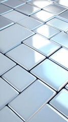 Obraz premium Abstract 3D Blue Chrome Tiles Background