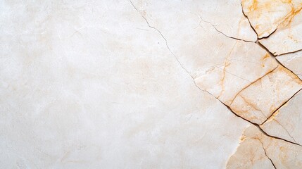 Fototapeta premium White wall with cracks and imperfections showing wear and age in an indoor environment