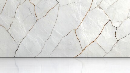 White marble wall with intricate gold vein pattern showcasing natural stone design and texture