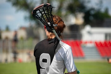 Lacrosse themed photograph, female team sports