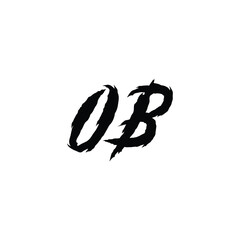 Fototapeta premium OB monogram logo design letter text name symbol monochrome logotype alphabet character simple logo