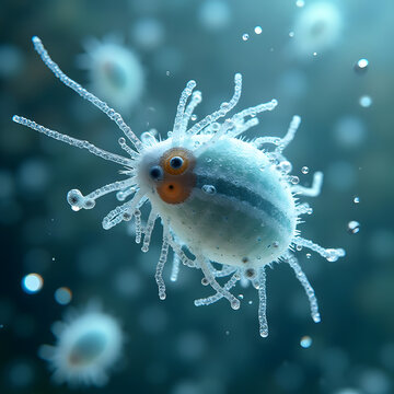 Macroscopic image of protozoan in ocean
