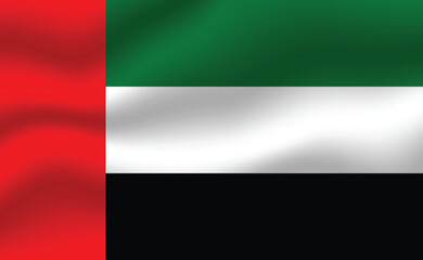 Flag of United Arab Emirates. Waving flag of UAE. Vector illustration. 