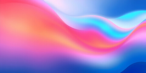 Obraz premium Ethereal gradient background, soft pastel colors, pink to blue transition, dreamy atmosphere, wispy clouds, luminous glow, abstract skyscape, smooth blending, celestial light, digital art, high resolu