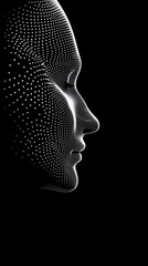 Digital Face 3D Illustration