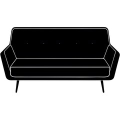 sofa isolated on black