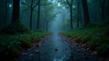 Fototapeta premium Misty Forest Path