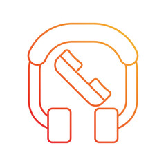 Obraz premium Call Center gradient icon with white background vector stock illustration