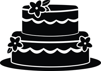 Delicious TwoTiered Wedding Cake with Floral Decorations
