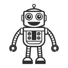 A Quirky Robot With Clean Lines And A Friendly High Quality Editable Vector Design and illustration
