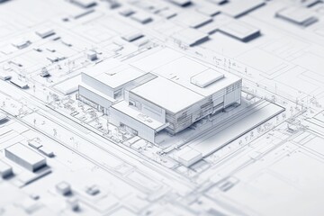 Architectural Model Showing Building Design Plans