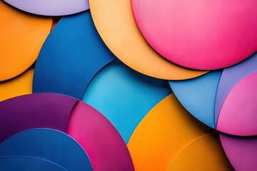 Colorful abstract shapes in a minimalist design, with bold contrasts and clean lines creating a modern, vibrant visual