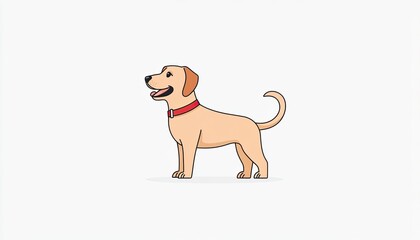 Fototapeta premium Playful dog standing upright with a happy expression against a minimalistic background