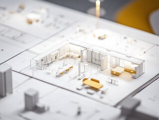 Architectural Model Shows Modern Office Space Design
