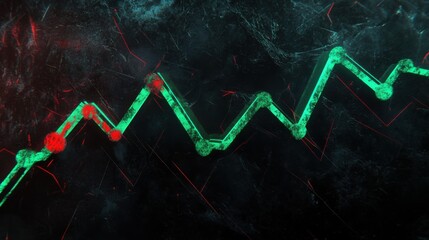 Hand-Drawn Graph with Green and Red Indicators