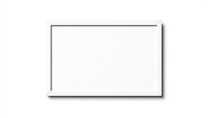 Empty white frame on a plain background, ideal for showcasing artwork or photography