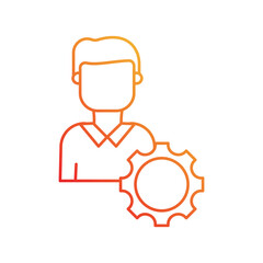 Employee gradient icon with white background vector stock illustration