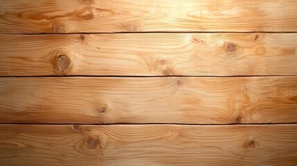 Fototapeta premium Close up of natural wood texture background in warm tones with visible grain patterns and knots