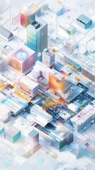 Naklejka premium Futuristic Cityscape Architectural Design Visualization