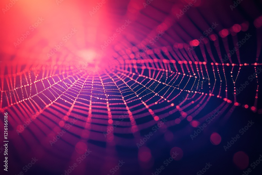 Wall mural contours forming a delicate spider web pattern, creating an intricate and symmetrical visual.