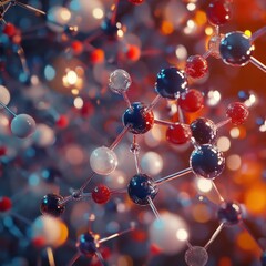 Molecular Structure: A 3D Rendering of Intricate Atomic Bonds