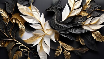 Magical forests, Fantasy concept arts, Elegant Abstract Forests with Golden Leaves