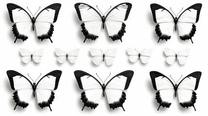 Fototapeta premium Elegant Black and White Butterfly Illustration