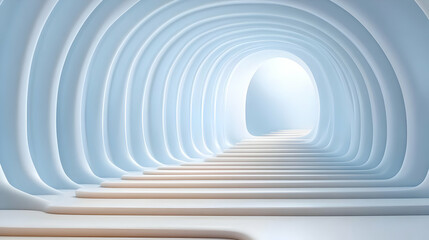 Abstract 3D Tunnel Stairway Illustration