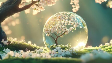 spring equinox 3d illustration concept