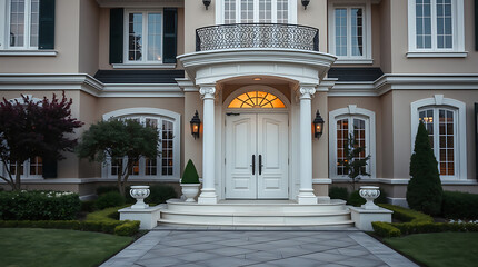 Obraz premium Magnificent Mansion: Classic Architecture and Elegant Exterior Design