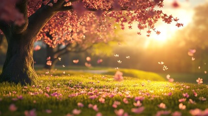 spring equinox 3d illustration concept