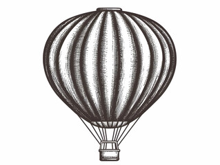Obraz premium Vintage Hot Air Balloon Floats Gracefully Across the Sky, an Illustration of Adventure