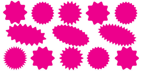Sale sticker, price tag, starburst icon set