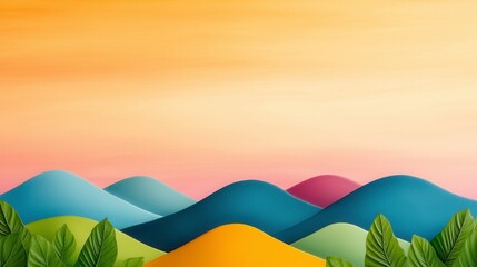 Vibrant landscape featuring majestic mountains lush green trees and a clear blue sky in a picturesque natural setting