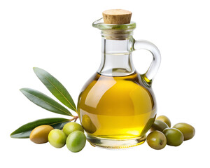 olive oil and olives clipart image on transparent background
