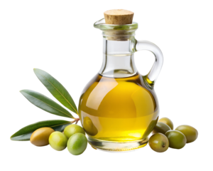 olive oil and olives clipart image on transparent background