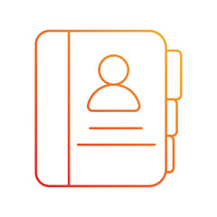 contact diary gradient icon with white background vector stock illustration