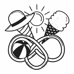 A summer day logo for a t-shirt design