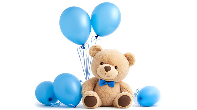 Naklejki blue teddy bear with balloons