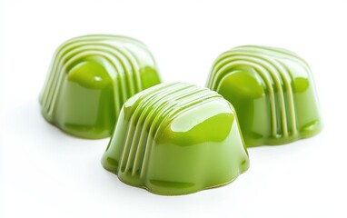 green Chocolate candy isolated on white background
