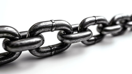 Obraz premium Close-up of a Robust Metal Chain: Strength, Connection, and Industrial Design