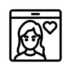 woman dating outline icon