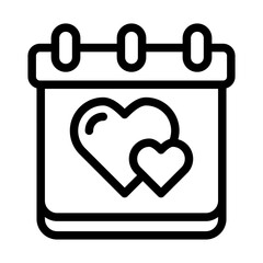 anniversary love outline icon