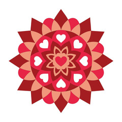 valentine's day mandala vector art illustration