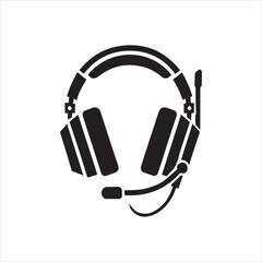 Gaming Headset icon silhouette vector art 