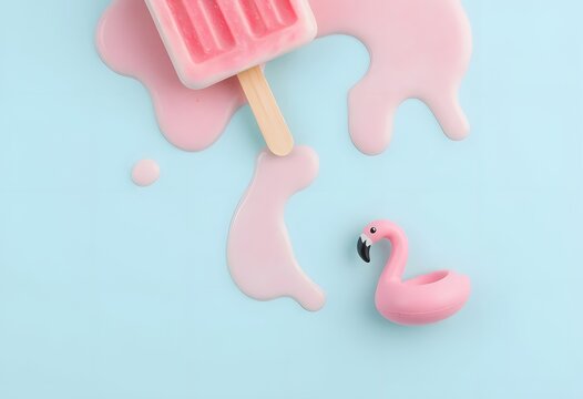Pink Flamingo and Melting Popsicle Summer Treat