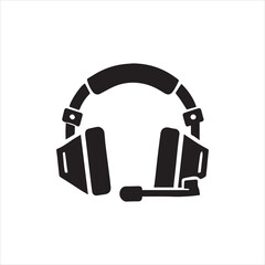 Gaming Headset icon silhouette vector art 