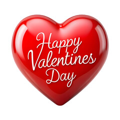 Happy Valentine's day text wrote  on red heart on white background